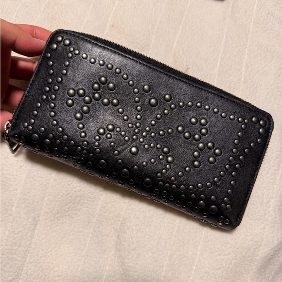 Coach Black Studded Zip Wallet - Picture 2 of 6